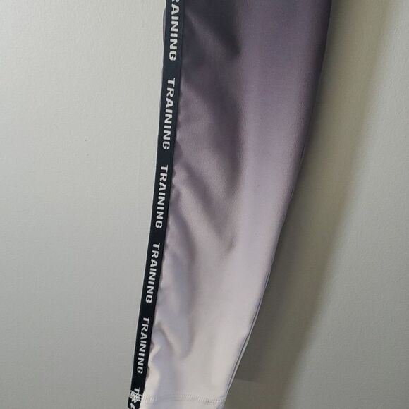 Forever 21 pants women's size xs x-small black gey white ombre yoga side stripe - Picture 7 of 16